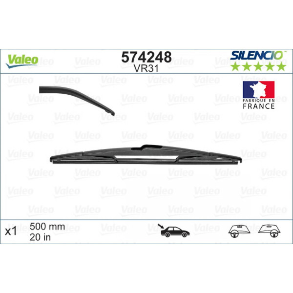 Takapyyhin Valeo Silencio Performance VR31, 500 mm