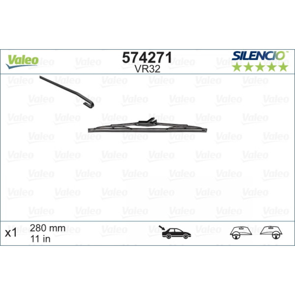 Takapyyhin Valeo Silencio Performance VR32, 280 mm