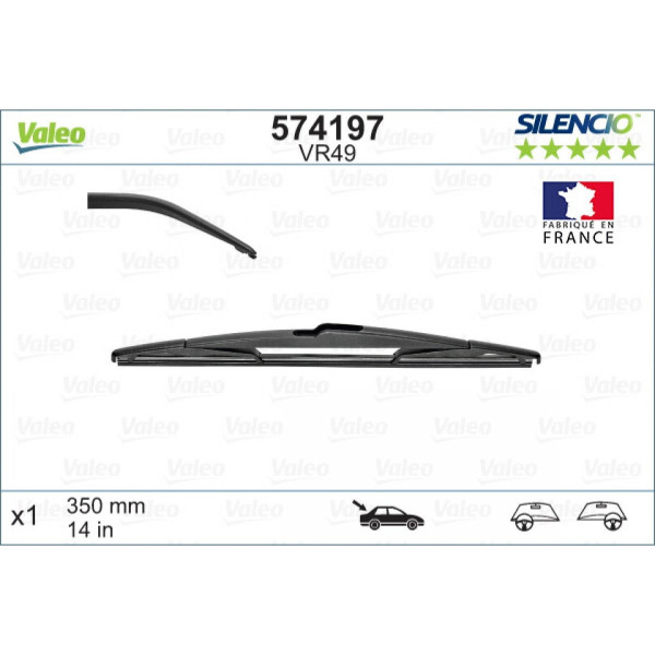 Takapyyhin Valeo Silencio Performance VR49, 350 mm