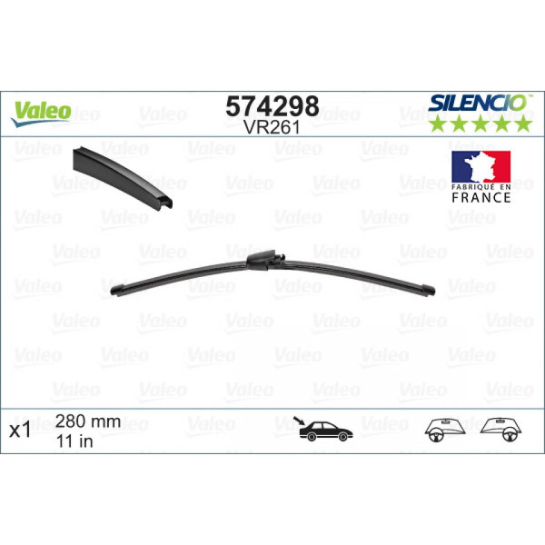 Takapyyhin Valeo Silencio Rear VR261, 280 mm
