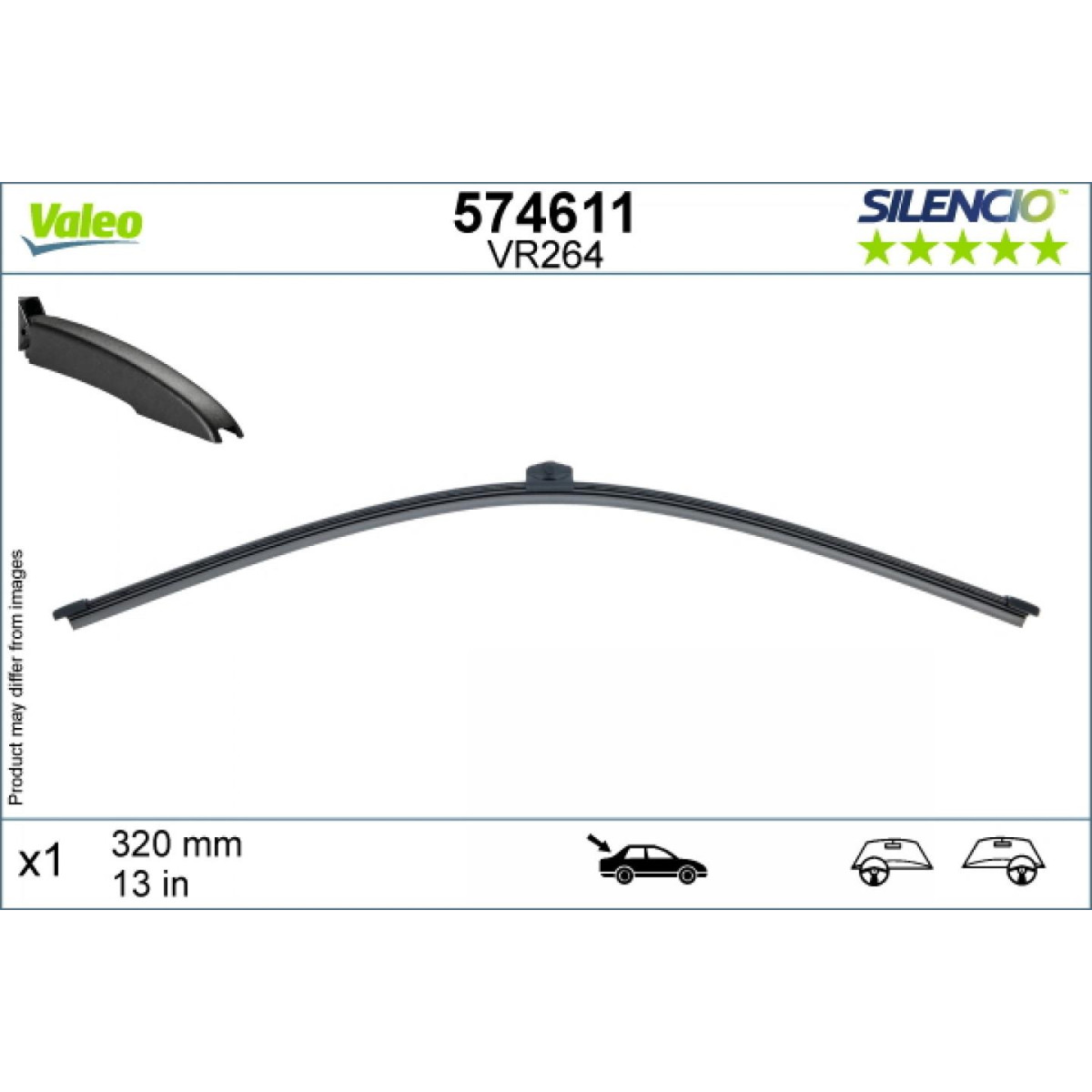 Takapyyhin Valeo Silencio Rear VR264, 320 mm Takapyyhin Valeo Silencio Rear VR264, 320 mm