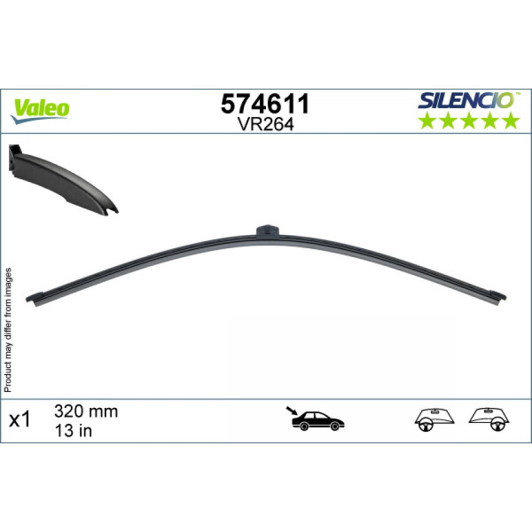 Takapyyhin Valeo Silencio Rear VR264, 320 mm
