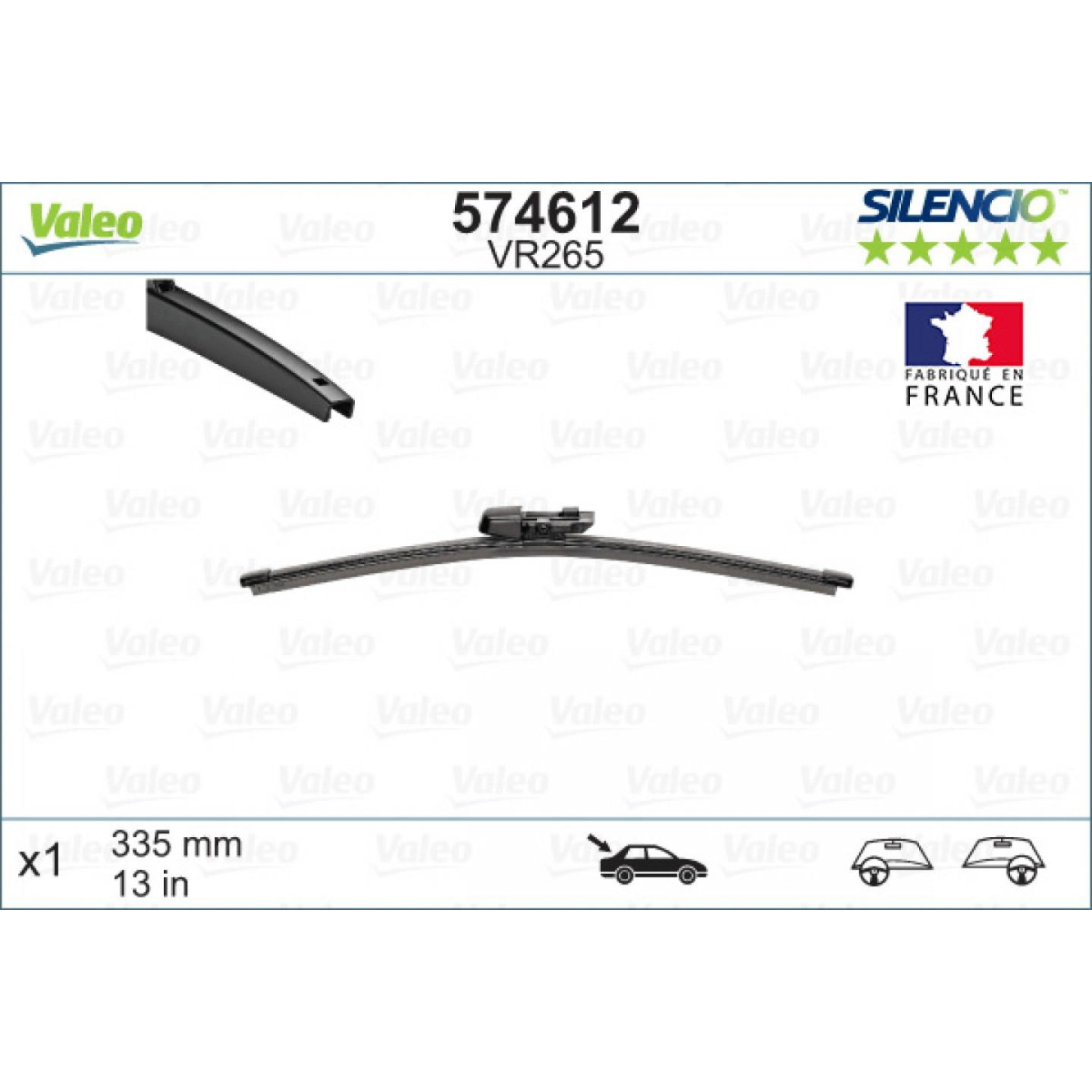 Takapyyhin Valeo Silencio Rear VR265, 335 mm Takapyyhin Valeo Silencio Rear VR265, 335 mm