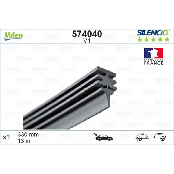 Pyyhin Valeo Silencio Refills V1, 330 mm