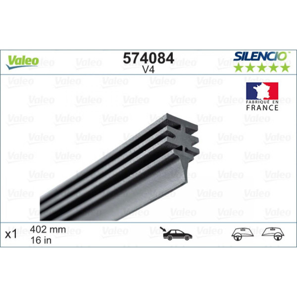 Pyyhin Valeo Silencio Refills V4, 402 mm