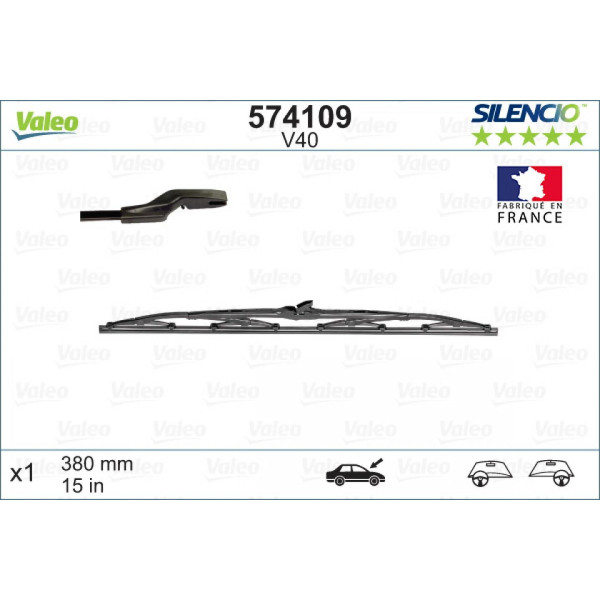 Pyyhin Valeo Silencio Standart V40, 380 mm
