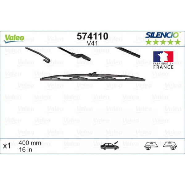 Pyyhin Valeo Silencio Standart V41, 400 mm