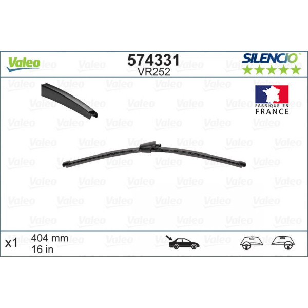 Takapyyhin Valeo Silencio X.TRM OE VR252, 404 mm