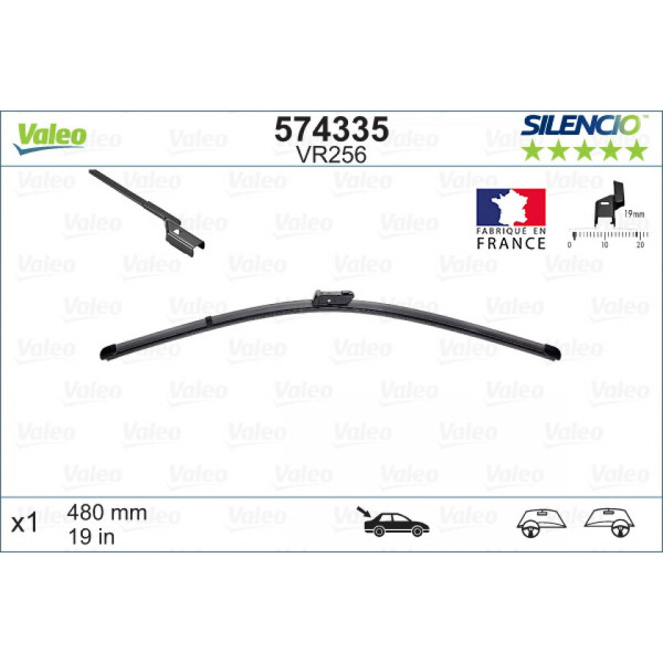 Takapyyhin Valeo Silencio X.TRM OE VR256, 480 mm