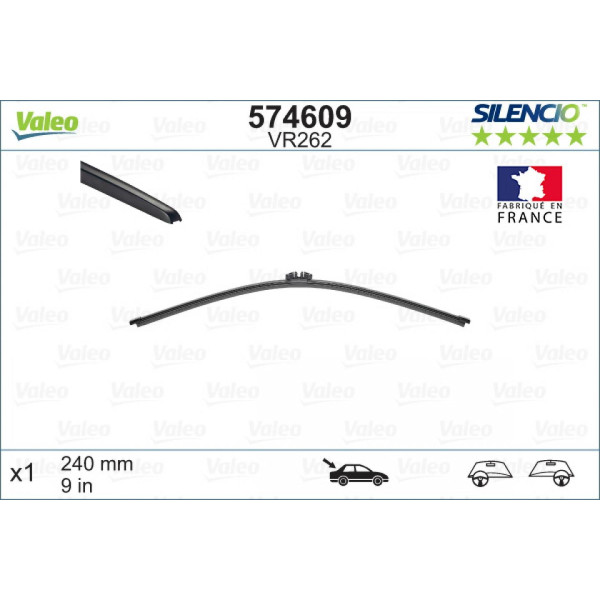 Takapyyhin Valeo Silencio X.TRM OE VR262, 240 mm