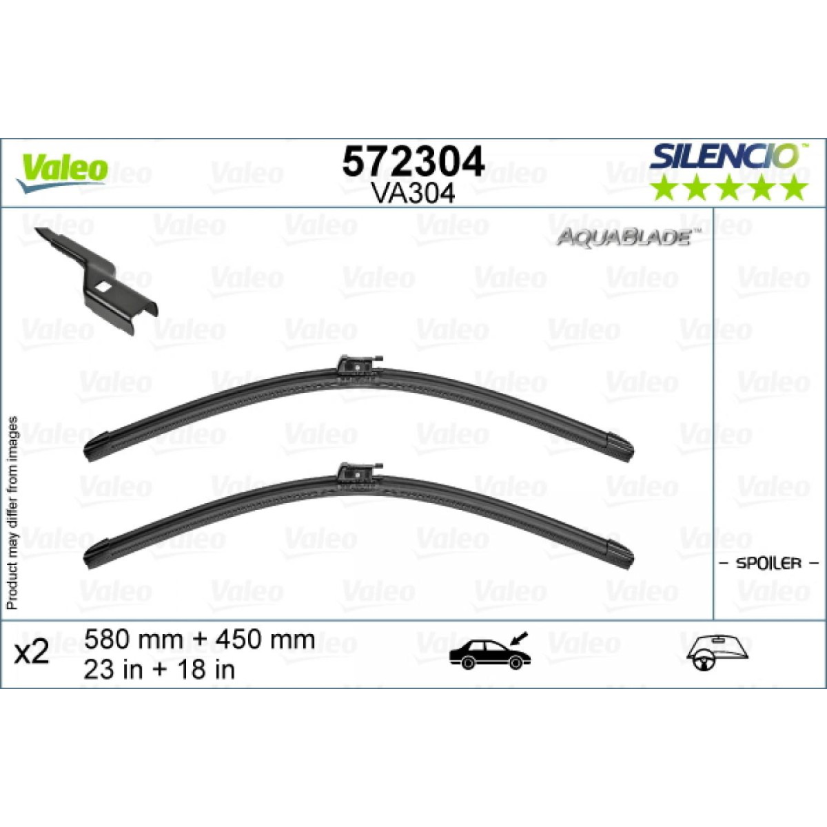 Pyyhinsetti Valeo Aquablade VA304, 580/450 mm Pyyhinsetti Valeo Aquablade VA304, 580/450 mm