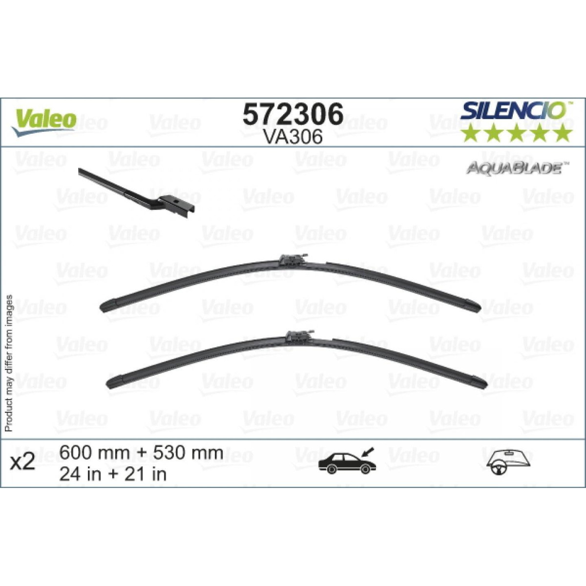 Pyyhinsetti Valeo Aquablade VA306, 600/530 mm Pyyhinsetti Valeo Aquablade VA306, 600/530 mm