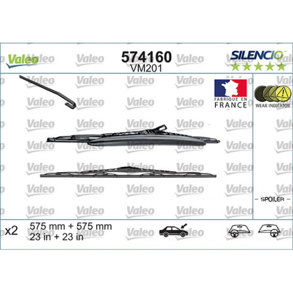 Pyyhinsetti Valeo Silencio Performance X2 VM201, 575/575 mm