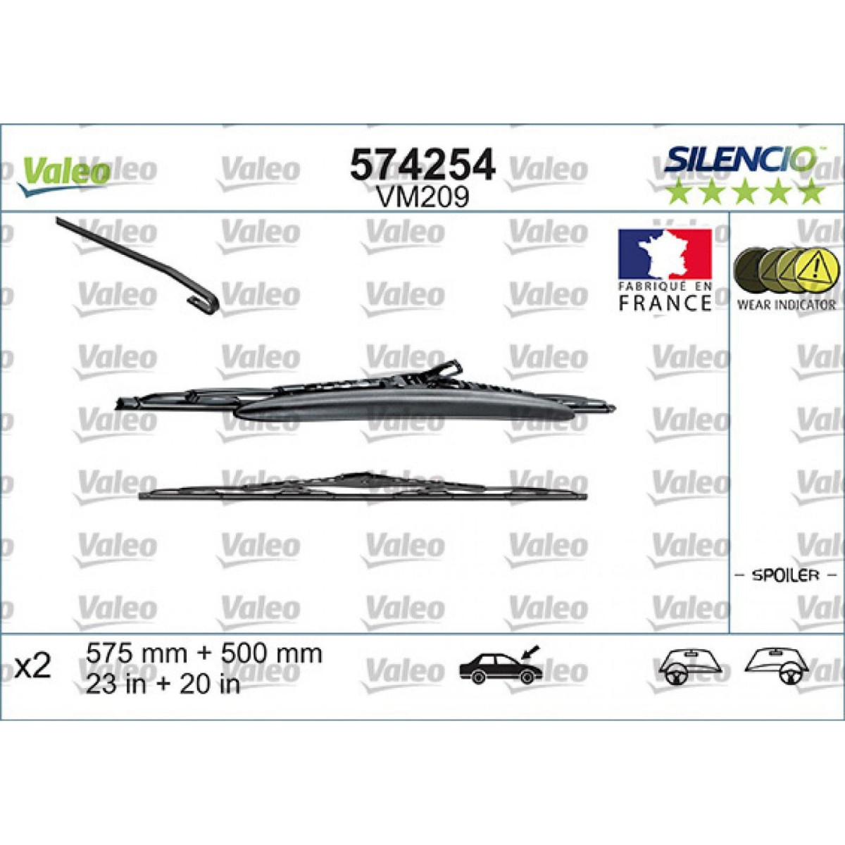 Pyyhinsetti Valeo Silencio Performance X2 VM209, 575/500 mm Pyyhinsetti Valeo Silencio Performance X2 VM209, 575/500 mm
