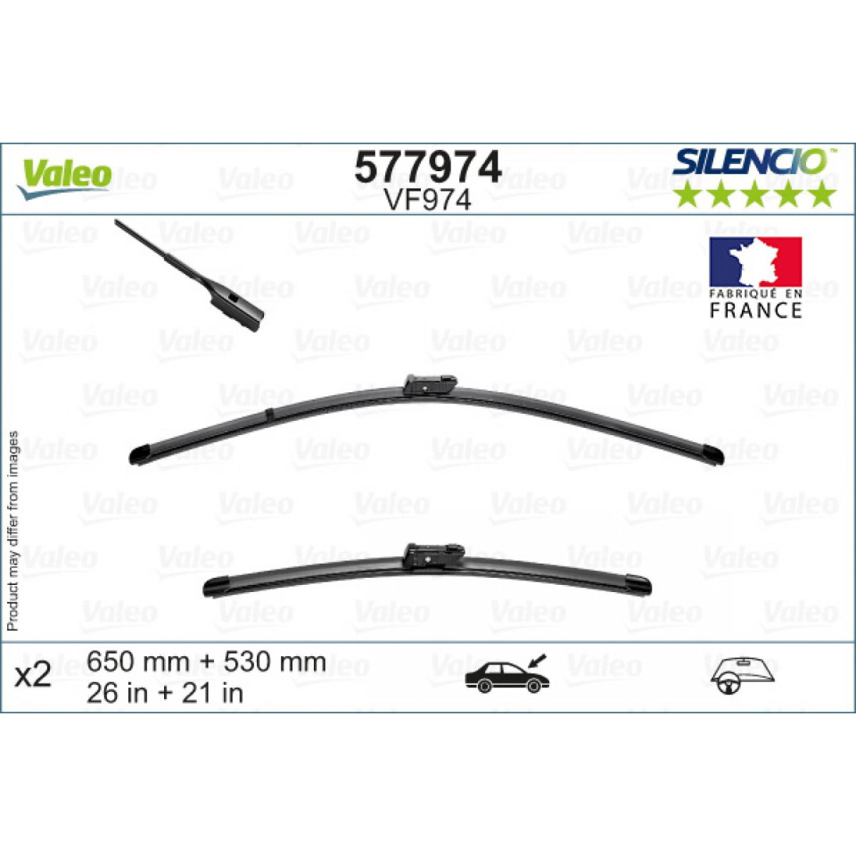 Pyyhinsetti Valeo Silencio VF974, 650/530 mm Pyyhinsetti Valeo Silencio VF974, 650/530 mm