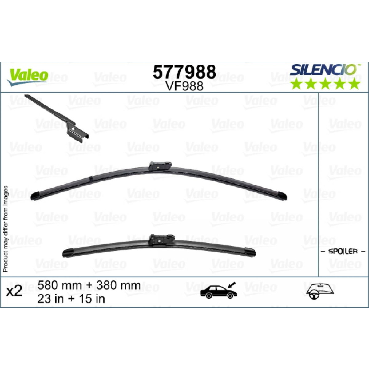 Pyyhinsetti Valeo Silencio VF988, 580/380 mm Pyyhinsetti Valeo Silencio VF988, 580/380 mm