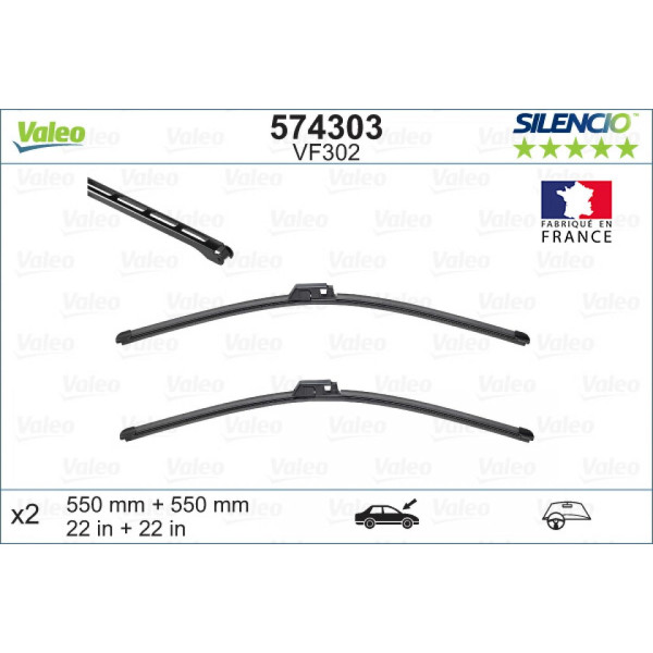 Pyyhinsetti Valeo Silencio X.TRM OE VF302, 550/550 mm