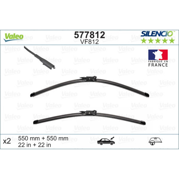 Pyyhinsetti Valeo Silencio X.TRM OE VF812, 550/550 mm