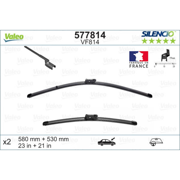 Pyyhinsetti Valeo Silencio X.TRM OE VF814, 580/530 mm