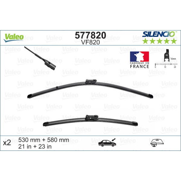 Pyyhinsetti Valeo Silencio X.TRM OE VF820, 530/580 mm