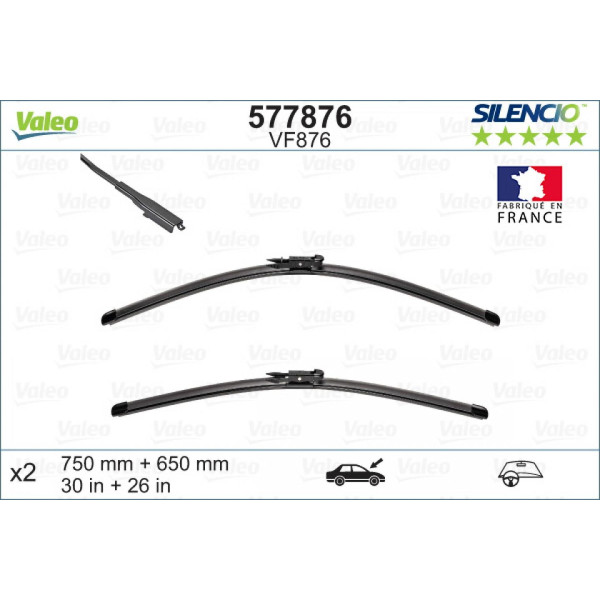 Pyyhinsetti Valeo Silencio X.TRM OE VF876, 750/650 mm