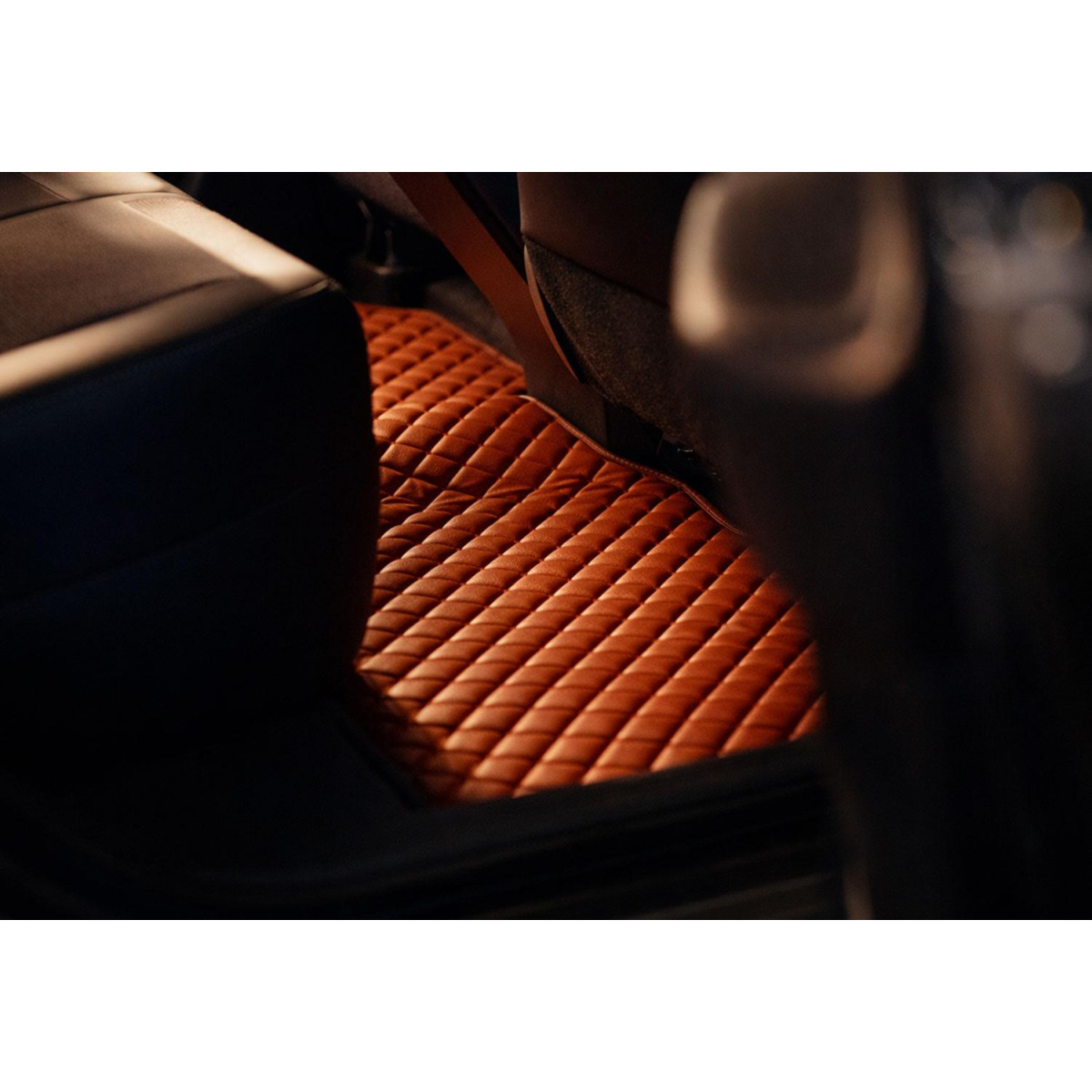Eco-nahka matot QuiltyMats ACURA RSX 2001-2006 (Ruskea / ruskeat ompeleet)
