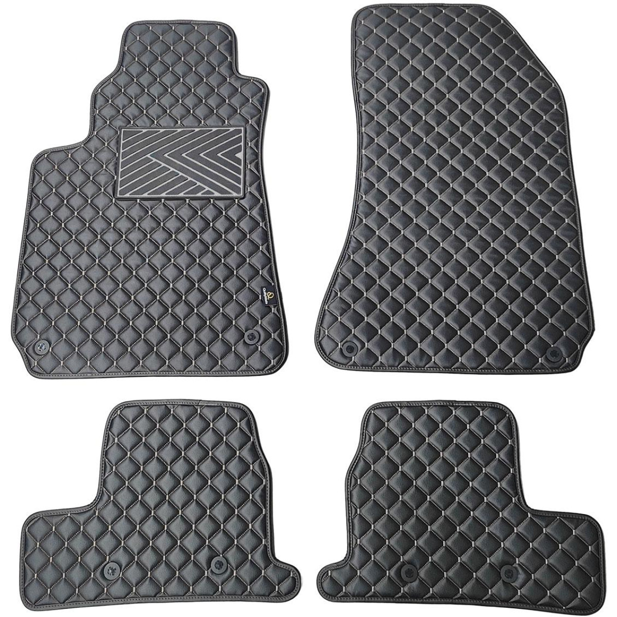 Eco-nahka matot QuiltyMats ALFA Romeo BRERA 2005-2010 (Musta / harmaat ompeleet)