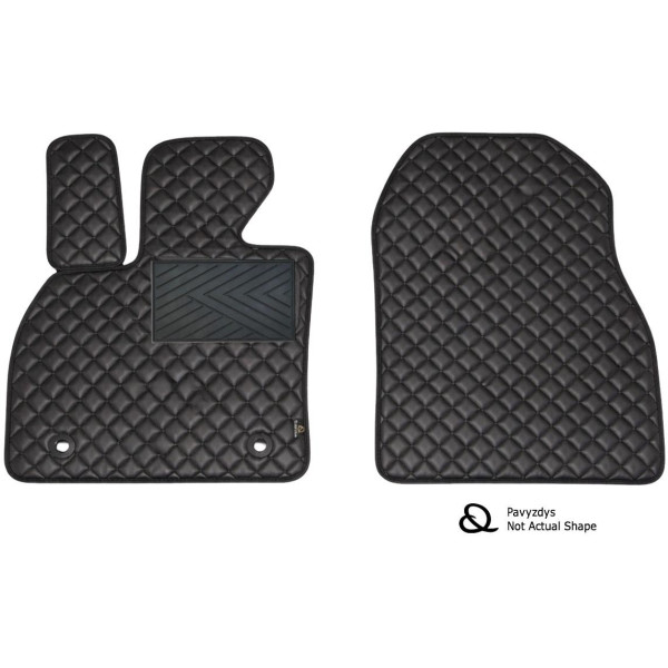 Eco-nahka matot QuiltyMats ALFA Romeo MI.TO 2008-2020 (Musta / mustat ompeleet)