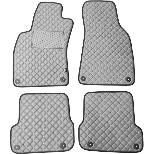 Eco-nahka matot QuiltyMats AUDI A6 2006-2011 (C6) (Harmaa / harmaat ompeleet)