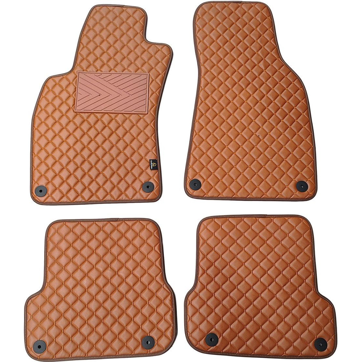 Eco-nahka matot QuiltyMats AUDI A6 2006-2011 (C6) (Ruskea / ruskeat ompeleet)