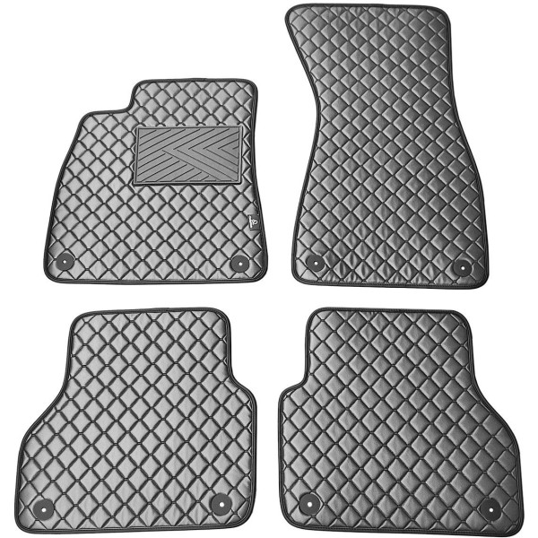 Eco-nahka matot QuiltyMats AUDI A6 2018-2025 (C8) (Harmaa / harmaat ompeleet)