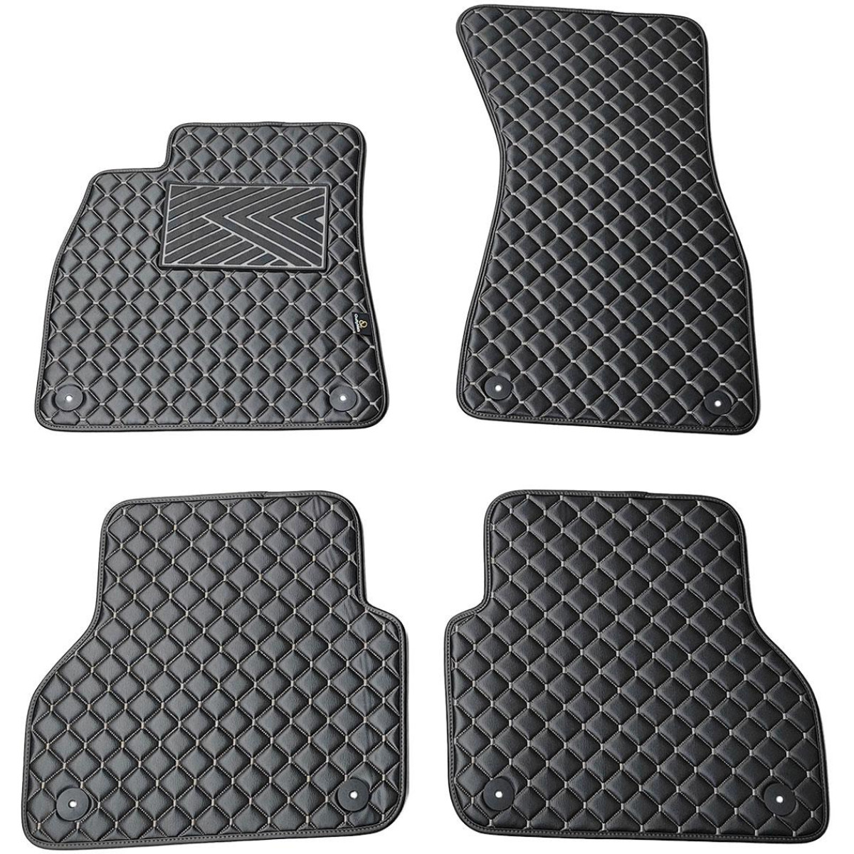 Eco-nahka matot QuiltyMats AUDI A7 2018-2025 (Musta / harmaat ompeleet)