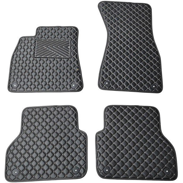 Eco-nahka matot QuiltyMats AUDI A7 2018-2025 (Musta / harmaat ompeleet)