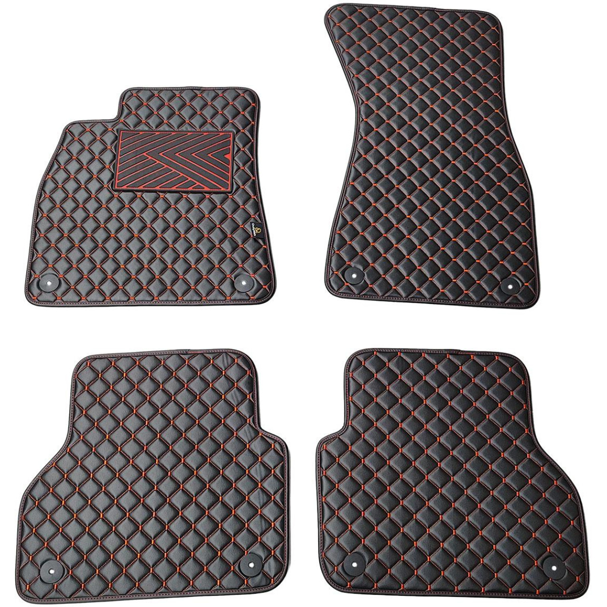 Eco-nahka matot QuiltyMats AUDI A7 2018-2025 (Musta / punaiset ompeleet)