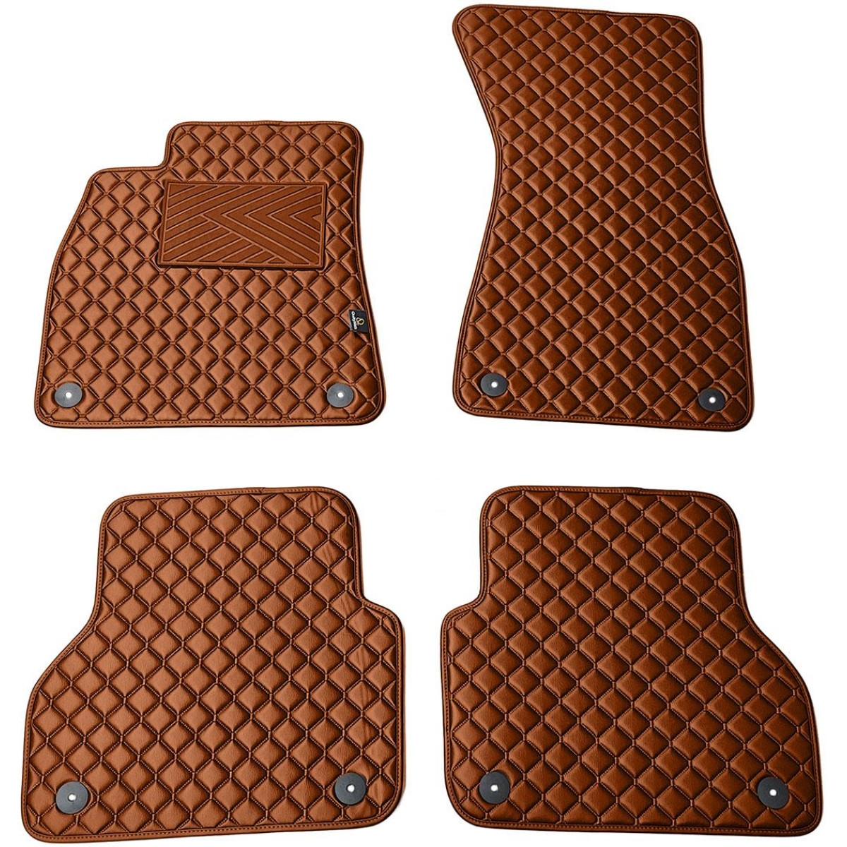 Eco-nahka matot QuiltyMats AUDI A7 2018-2025 (Ruskea / ruskeat ompeleet)