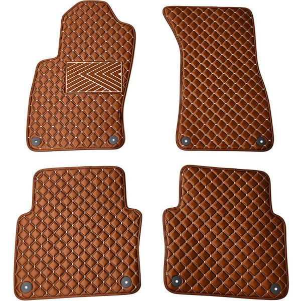 Eco-nahka matot QuiltyMats AUDI A8 2002-2009 (D3) (Ruskea / ruskeat ompeleet)