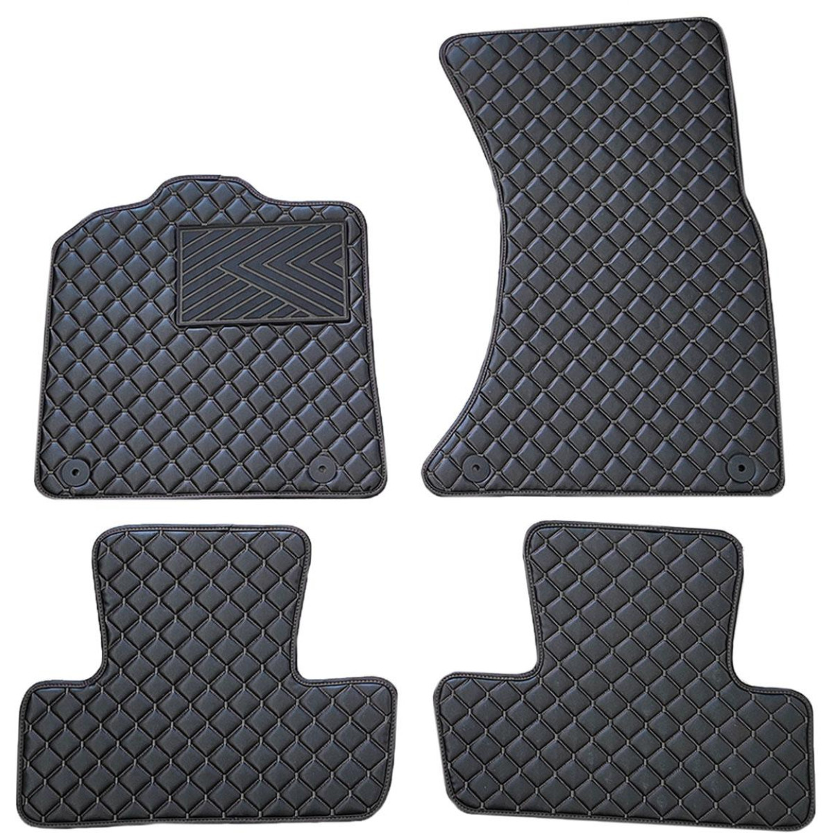 Eco-nahka matot QuiltyMats AUDI Q5 2008-2016 (Musta / mustat ompeleet)