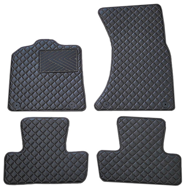Eco-nahka matot QuiltyMats AUDI Q5 2008-2016 (Musta / mustat ompeleet)