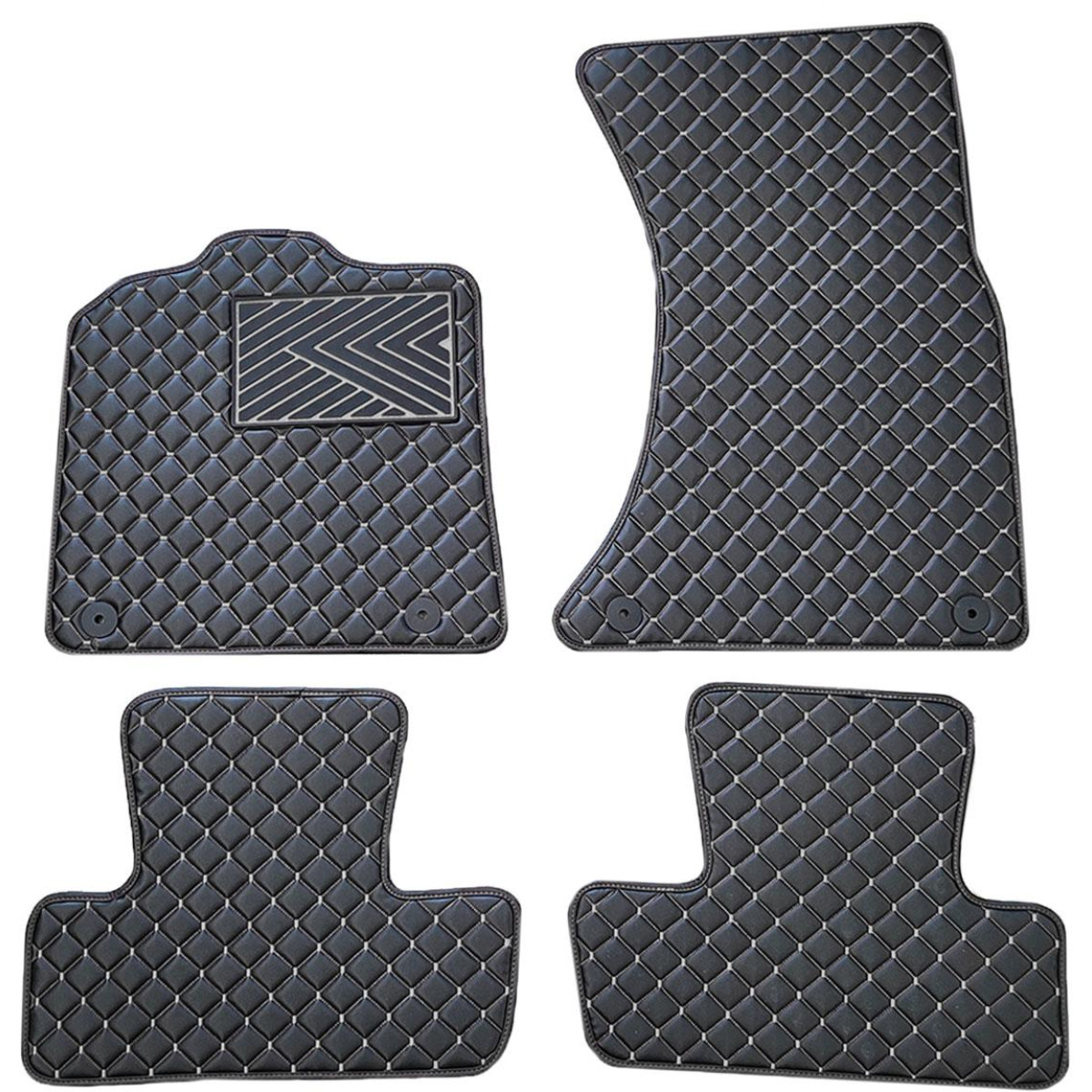 Eco-nahka matot QuiltyMats AUDI Q5 2008-2016 (Musta / harmaat ompeleet)