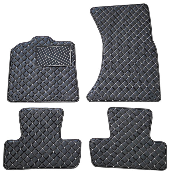 Eco-nahka matot QuiltyMats AUDI Q5 2008-2016 (Musta / harmaat ompeleet)