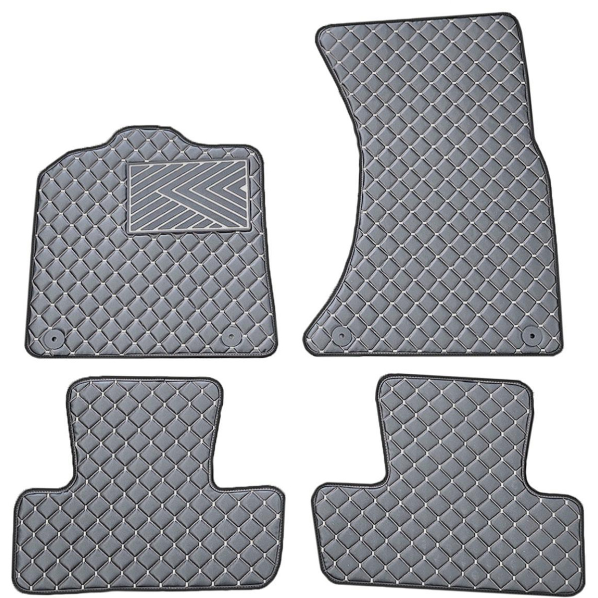 Eco-nahka matot QuiltyMats AUDI Q5 2008-2016 (Harmaa / harmaat ompeleet)