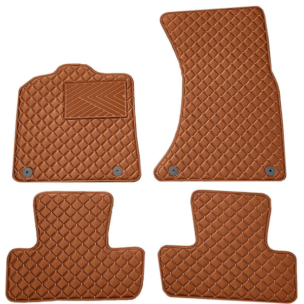 Eco-nahka matot QuiltyMats AUDI Q5 2008-2016 (Ruskea / ruskeat ompeleet)