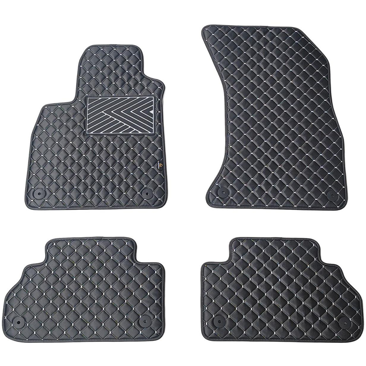 Eco-nahka matot QuiltyMats AUDI Q5 2017-2025 (Musta / harmaat ompeleet)