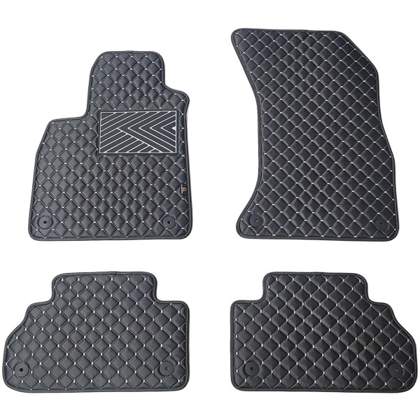 Eco-nahka matot QuiltyMats AUDI Q5 2017-2025 (Musta / harmaat ompeleet)