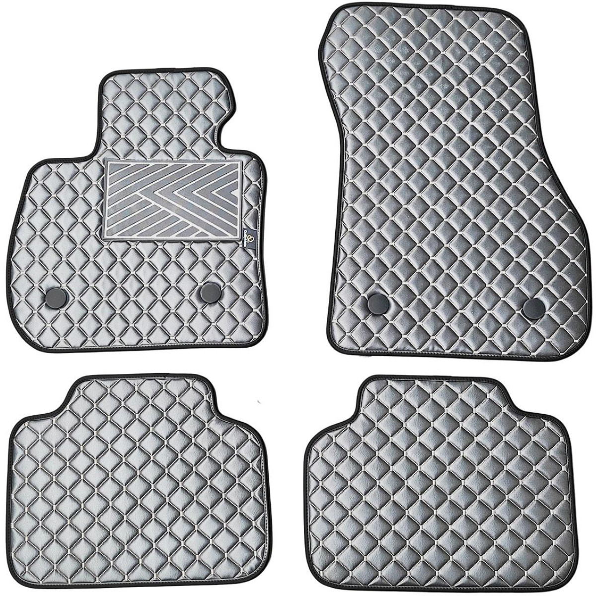 Eco-nahka matot QuiltyMats BMW 2 ser. 2014-2021 (F45) (Harmaa / harmaat ompeleet)