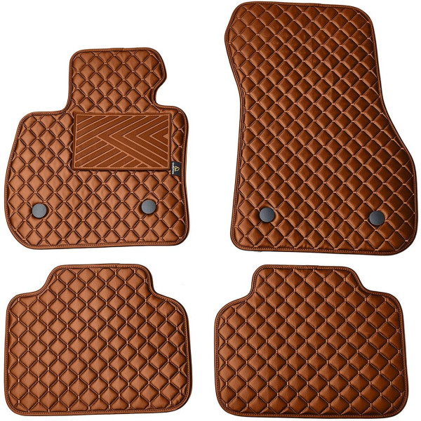 Eco-nahka matot QuiltyMats BMW 2 ser. 2014-2021 (F45) (Ruskea / ruskeat ompeleet)
