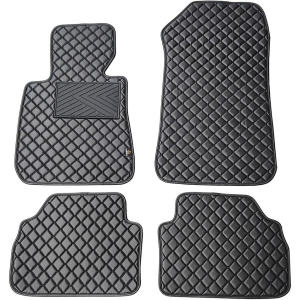 Eco-nahka matot QuiltyMats BMW 3 ser. 2005-2012 (E92 Coupe) (Musta / mustat ompeleet)