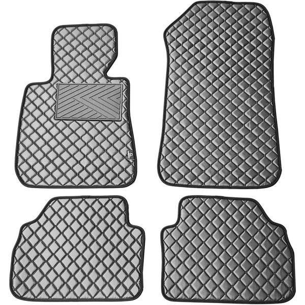 Eco-nahka matot QuiltyMats BMW 3 ser. 2005-2012 (E92 Coupe) (Harmaa / harmaat ompeleet)