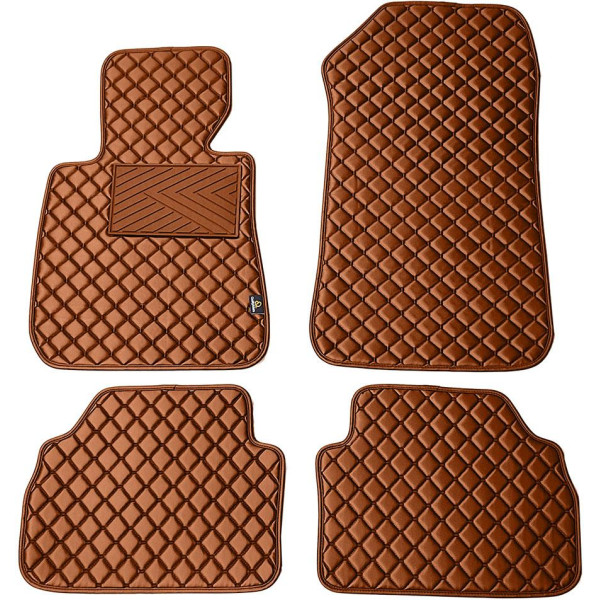 Eco-nahka matot QuiltyMats BMW 3 ser. 2005-2012 (E92 Coupe) (Ruskea / ruskeat ompeleet)