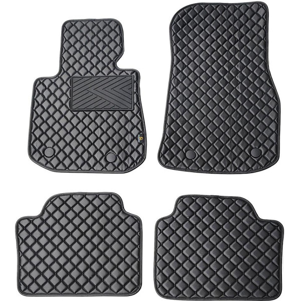 Eco-nahka matot QuiltyMats BMW 3 ser. 2013-2020 (F32) (Musta / mustat ompeleet)